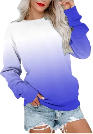 Ceboyel Long Sleeve Shirts for Women Crewneck Sweatshirt Pullover Casual Long Sleeve Tops Trendy Loose Fit Fall Clothing 2023