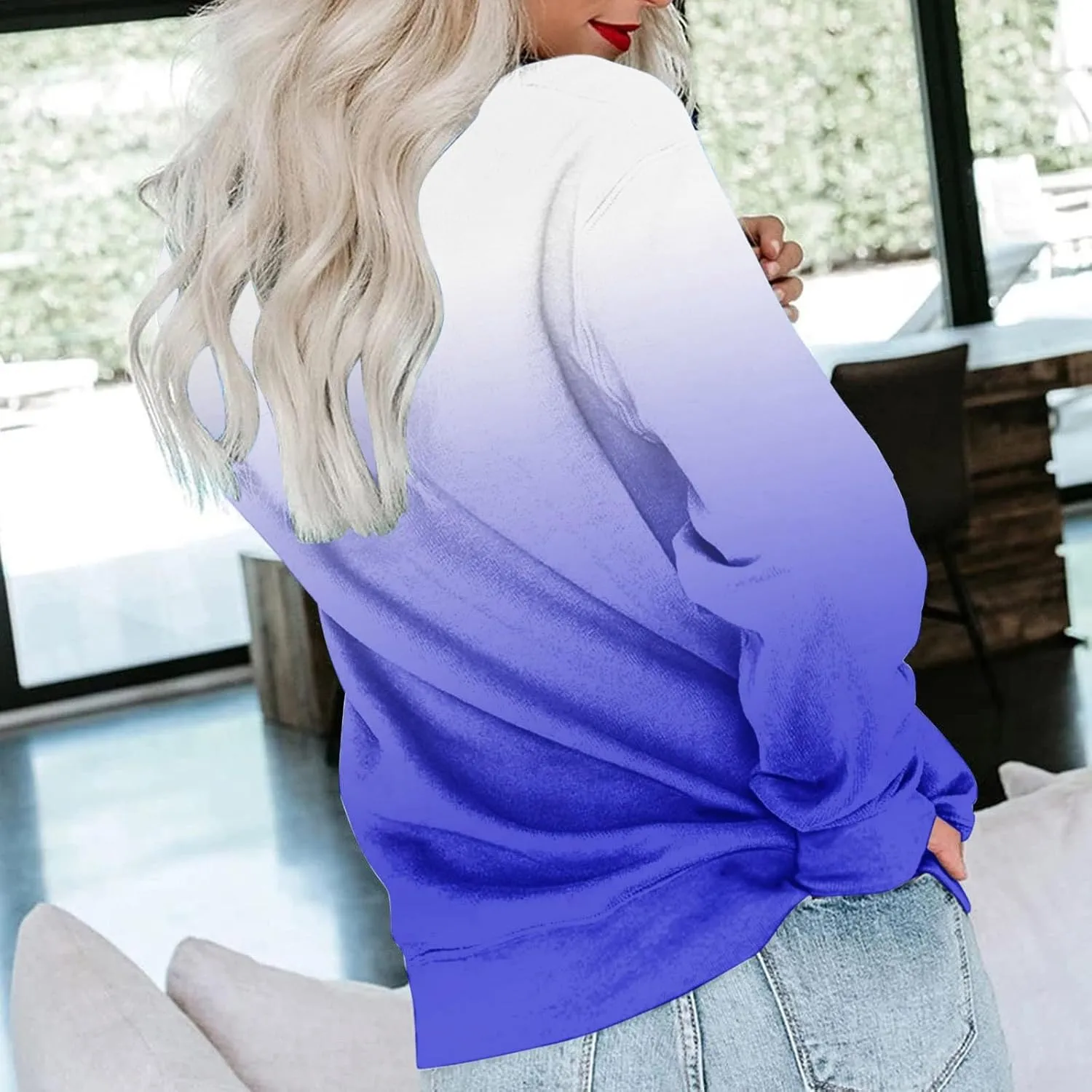 Ceboyel Long Sleeve Shirts for Women Crewneck Sweatshirt Pullover Casual Long Sleeve Tops Trendy Loose Fit Fall Clothing 2023