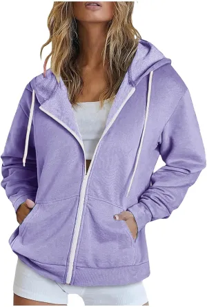 Ceboyel Sweatshirt for Womens Fashion Full Zip Hoodie Oversized Long Sleeve Jackets Y2k Trendy Teen Girls Fall Clothes 2023