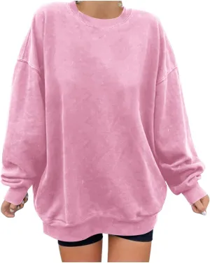 Ceboyel Women Crewneck Sweatshirt Trendy Oversized Pullover Sweater Long Sleeve Shirts Y2k Fashion Clothing 2023