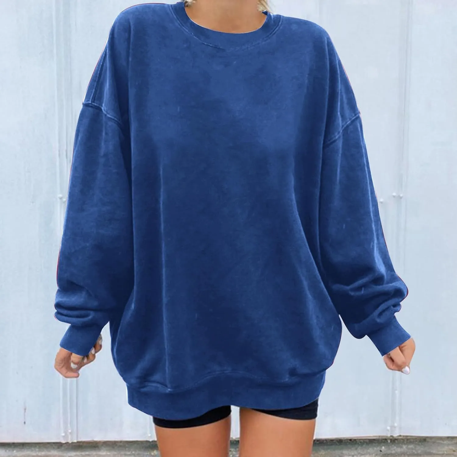 Ceboyel Women Crewneck Sweatshirt Trendy Oversized Pullover Sweater Long Sleeve Shirts Y2k Fashion Clothing 2023