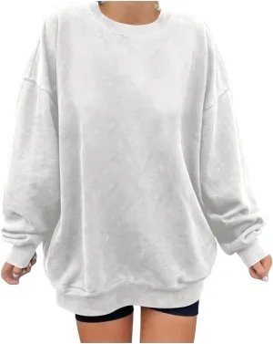 Ceboyel Women Crewneck Sweatshirt Trendy Oversized Pullover Sweater Long Sleeve Shirts Y2k Fashion Clothing 2023
