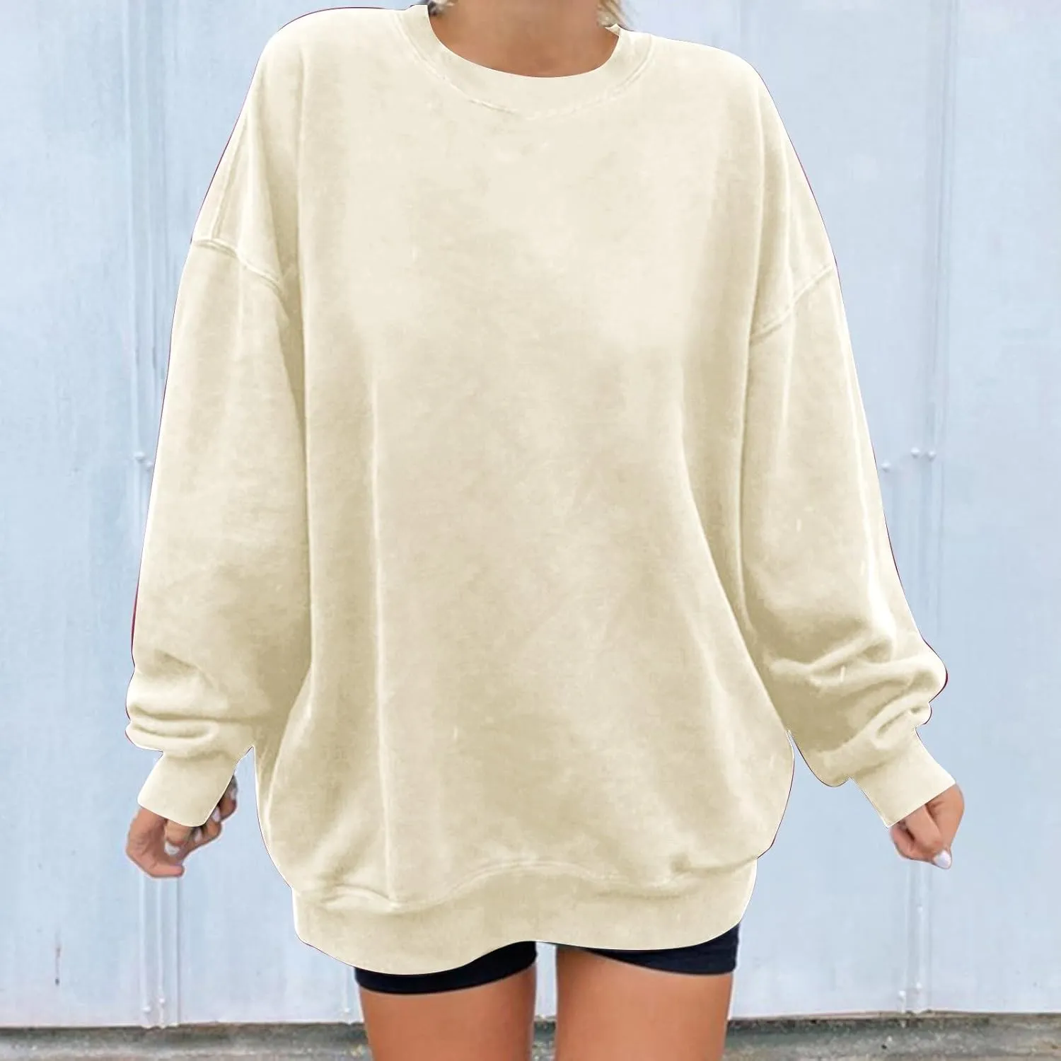 Ceboyel Women Crewneck Sweatshirt Trendy Oversized Pullover Sweater Long Sleeve Shirts Y2k Fashion Clothing 2023