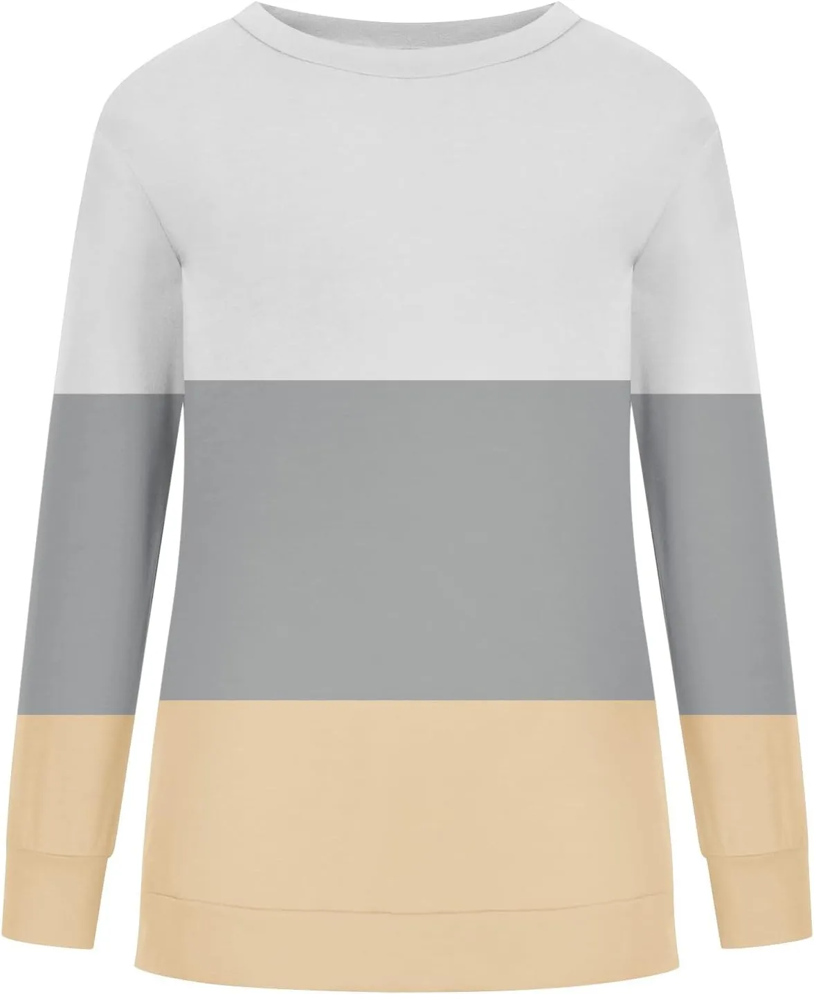 Ceboyel Women Crewneck Sweatshirts 2023 Color Block Pullover Long Sleeve Shirts Loose Fit Fall Fashion Clothing