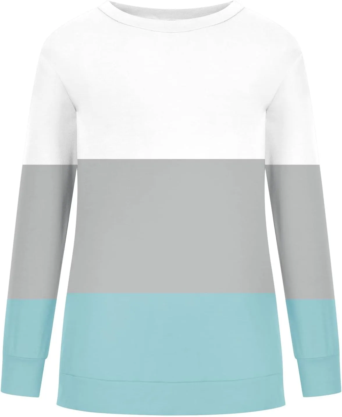 Ceboyel Women Crewneck Sweatshirts 2023 Color Block Pullover Long Sleeve Shirts Loose Fit Fall Fashion Clothing