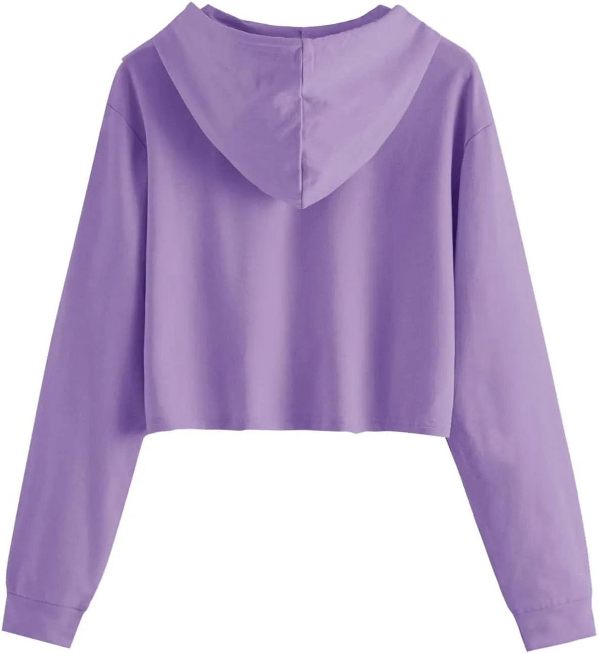 Ceboyel Women Cropped Hoodie Drawstring Pullover Sweatshirt Long Sleeve Workout Tops Trendy Y2k Teen Girls Clothes