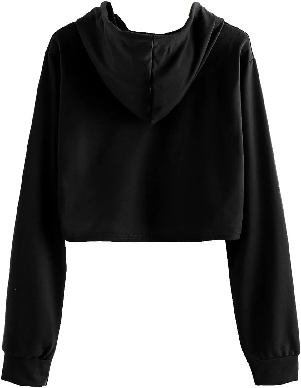 Ceboyel Women Cropped Hoodie Drawstring Pullover Sweatshirt Long Sleeve Workout Tops Trendy Y2k Teen Girls Clothes