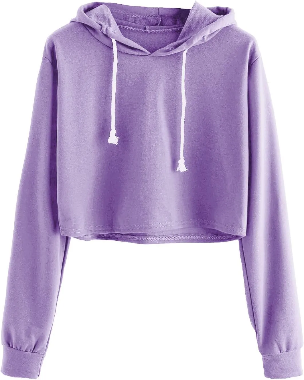 Ceboyel Women Cropped Hoodie Drawstring Pullover Sweatshirt Long Sleeve Workout Tops Trendy Y2k Teen Girls Clothes