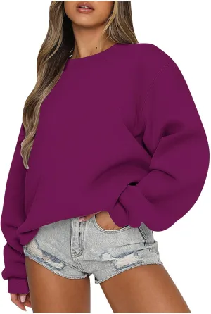 Ceboyel Women Oversized Pullover Sweatshirts Crewneck Sweater Y2K Trendy Witner Fall Hoodie Fashion Outfits Clothes 2023