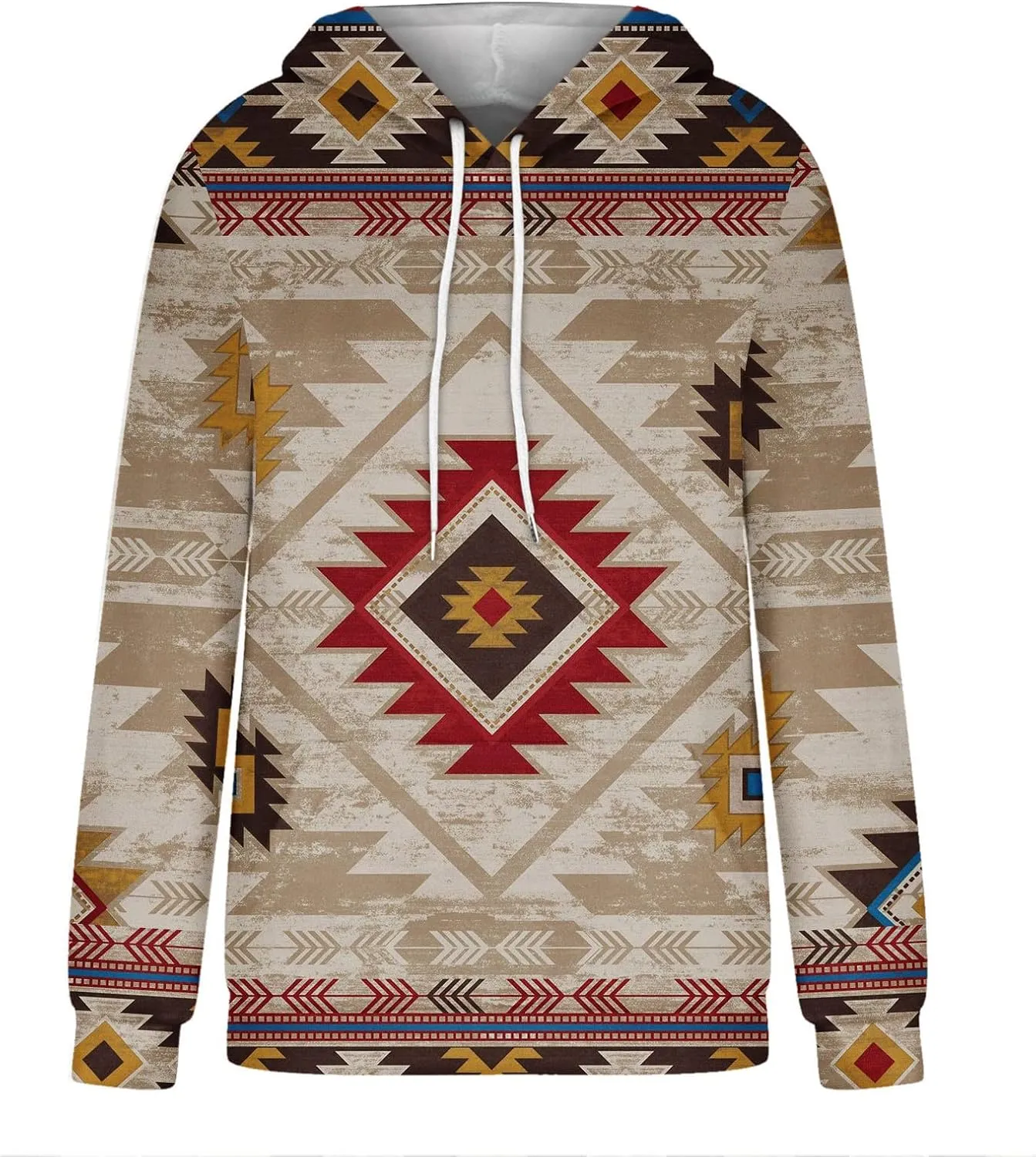 Ceboyel Women Western Aztec Hoodies Fashion Sweatshirt Pullover Ethnic Vintage Graphic Shirts Tops Causal Fall Clothes