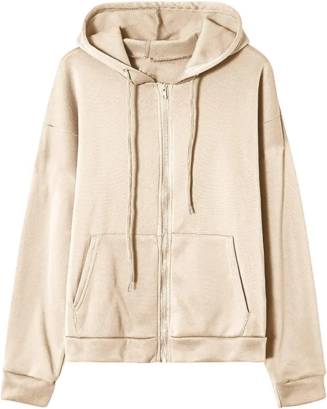 Ceboyel Womens Full Zip Up Hoodies Drawstring Oversized Jackets With Pocket Long Sleeve Sweatshirt Y2K Trendy Fall Clothing
