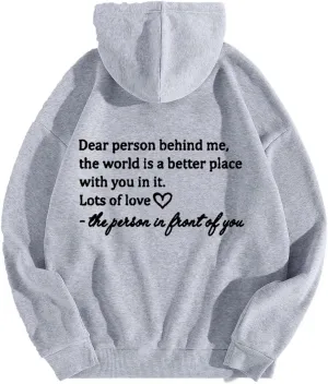Ceboyel Womens Trendy Hoodies With Sayings Long Sleeve Sweatshirts Pullover Casual Tops Y2K Teen Girls Clothing
