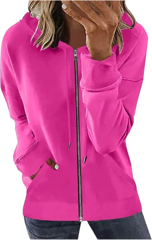 Ceboyel Women'S Zip Up Hoodies 2023 Long Sleeve Hooded Jackets Quarter Zip Pullover Sweatshirt Trendy Casual Fall Clothes
