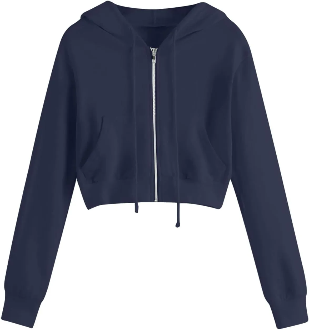 Ceboyel Zip Up Hoodies for Women Cropped Long Sleeve Sweatshirts Jackets Trendy Y2k Crop Tops Teen Girls Clothes 2023