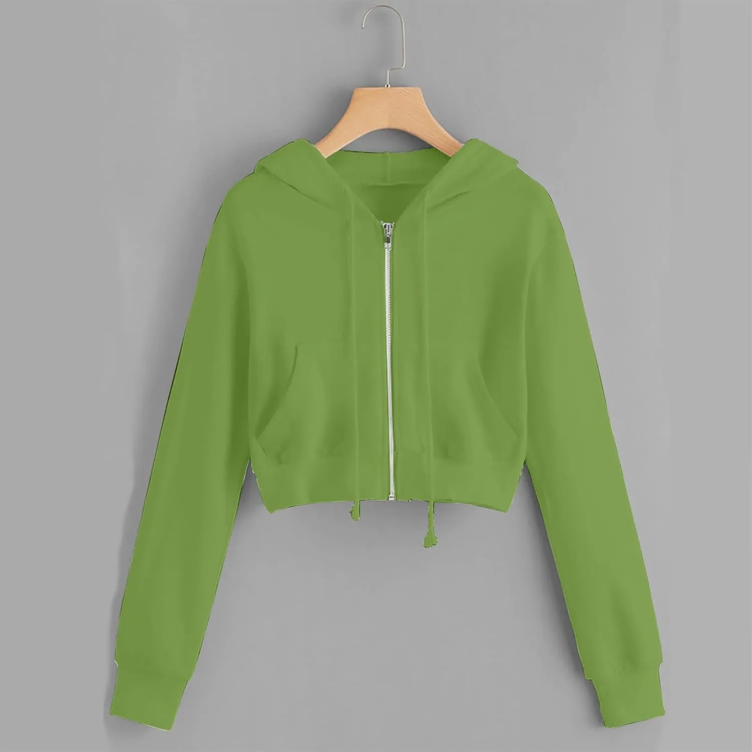 Ceboyel Zip Up Hoodies for Women Cropped Long Sleeve Sweatshirts Jackets Trendy Y2k Crop Tops Teen Girls Clothes 2023
