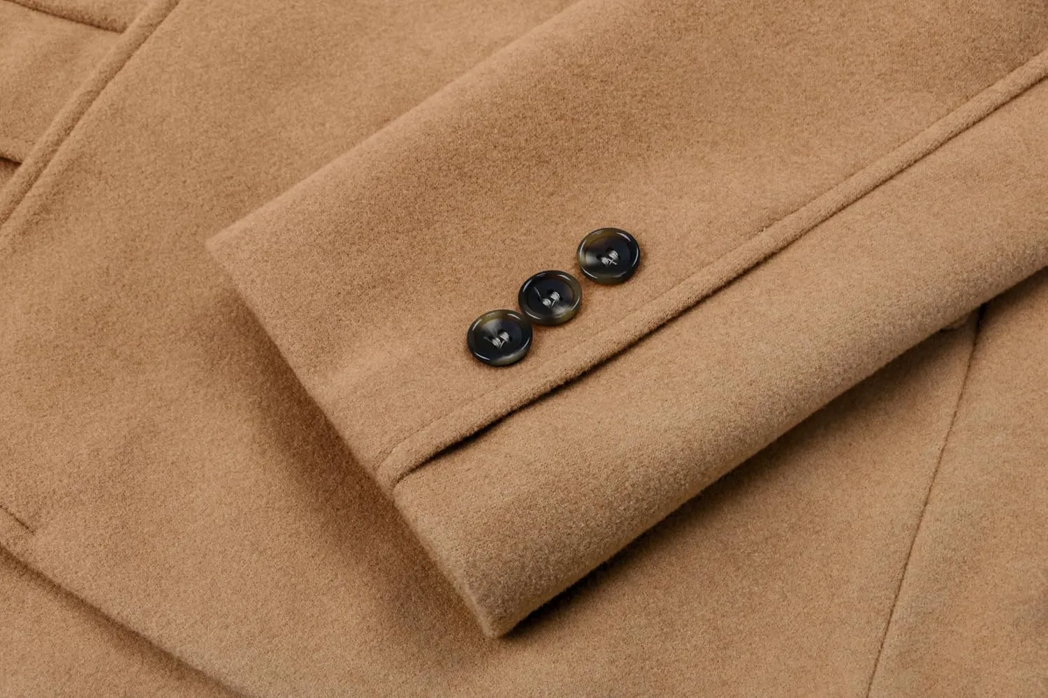 CHARTOU Women Solid Color Blazer Wool Blend Causal Business Office Open Front Short Jacket Pea Coat