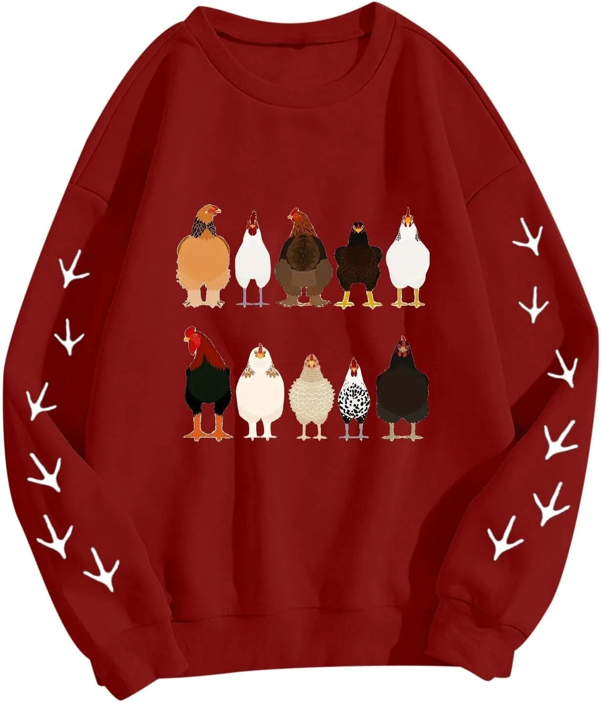 Chicken Mom Sweatshirt for Women Cute Funny Graphic Print Long Sleeve Shirts Farm Fall Crewneck Pullover Tops