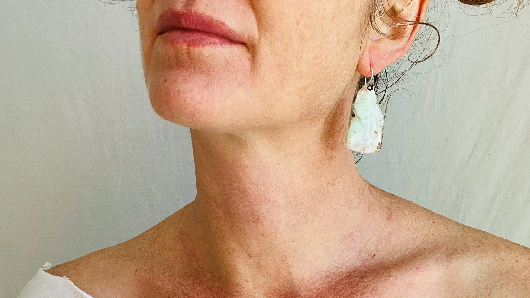 Chrysoprase & Sterling Silver Earrings. 1245