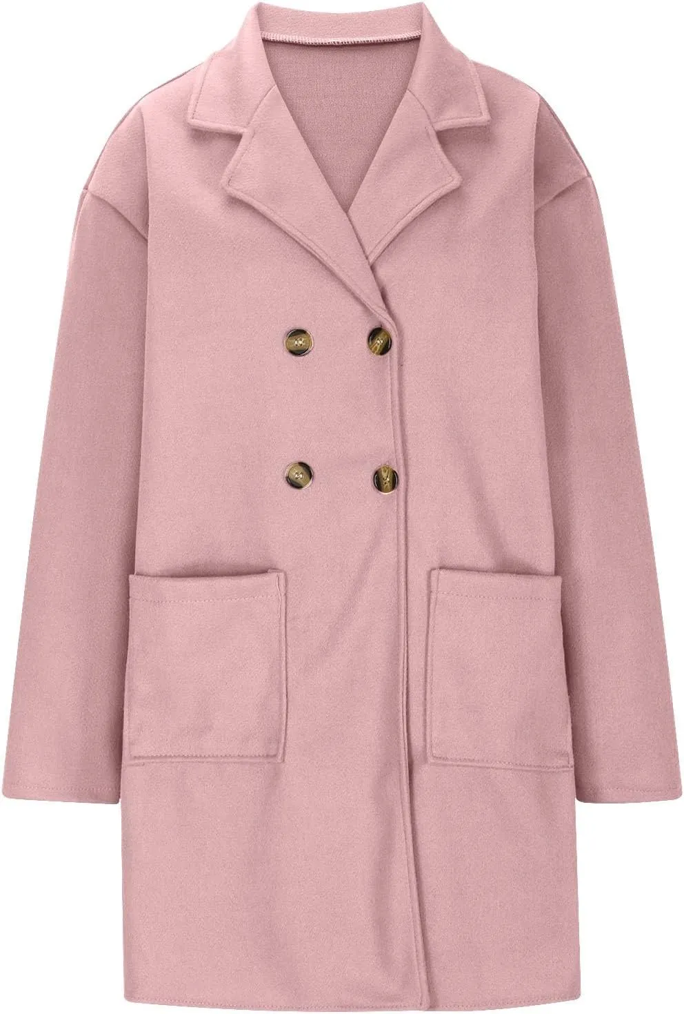 Coatigan for Women Wool Blend Pea Coats Double Breasted Oversized Blazer Knit Open Front Cardigan Sweater with Pocket