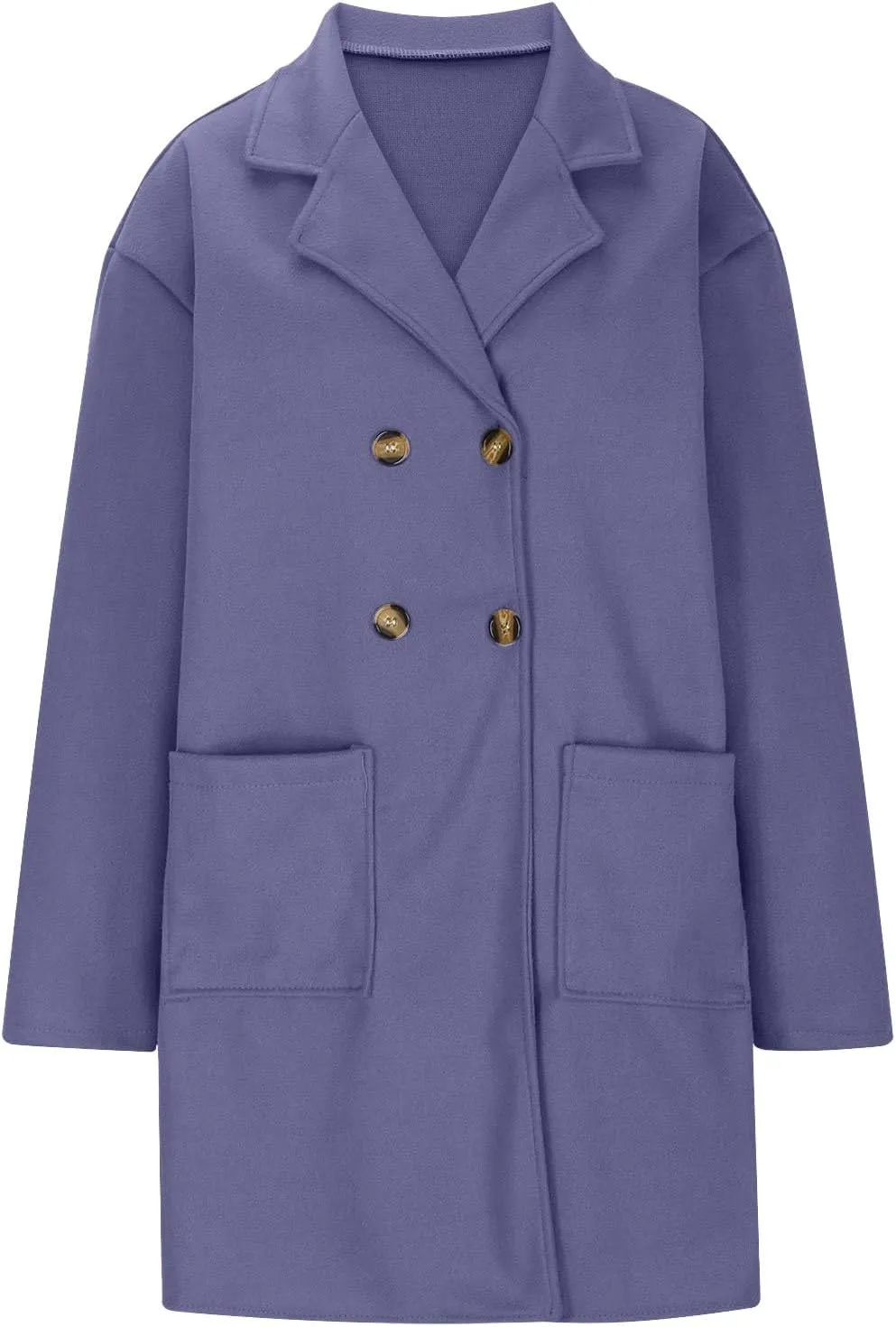 Coatigan for Women Wool Blend Pea Coats Double Breasted Oversized Blazer Knit Open Front Cardigan Sweater with Pocket