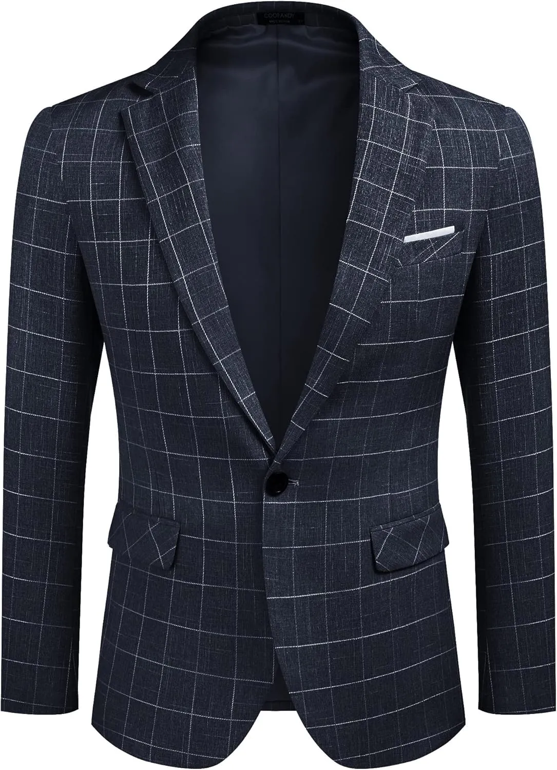 COOFANDY Men's Blazer Casual Sport Coats Slim Fit One Button Suit Jacket Lightweight Sports Jacket