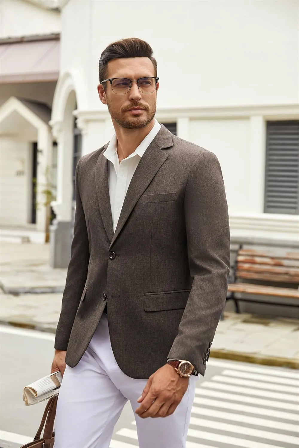 COOFANDY Men's Casual Blazer Lightweight Unlined Sport Coat Regular Fit Two Button Suit Jacket