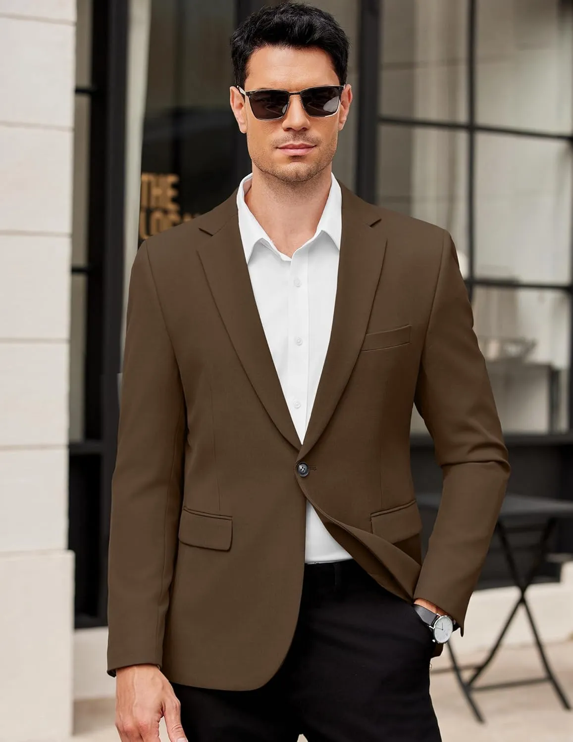 COOFANDY Men's Casual Blazer Regular Fit Lightweight Sport Coats One Button Suit Jacket Dress Blazer Jackets