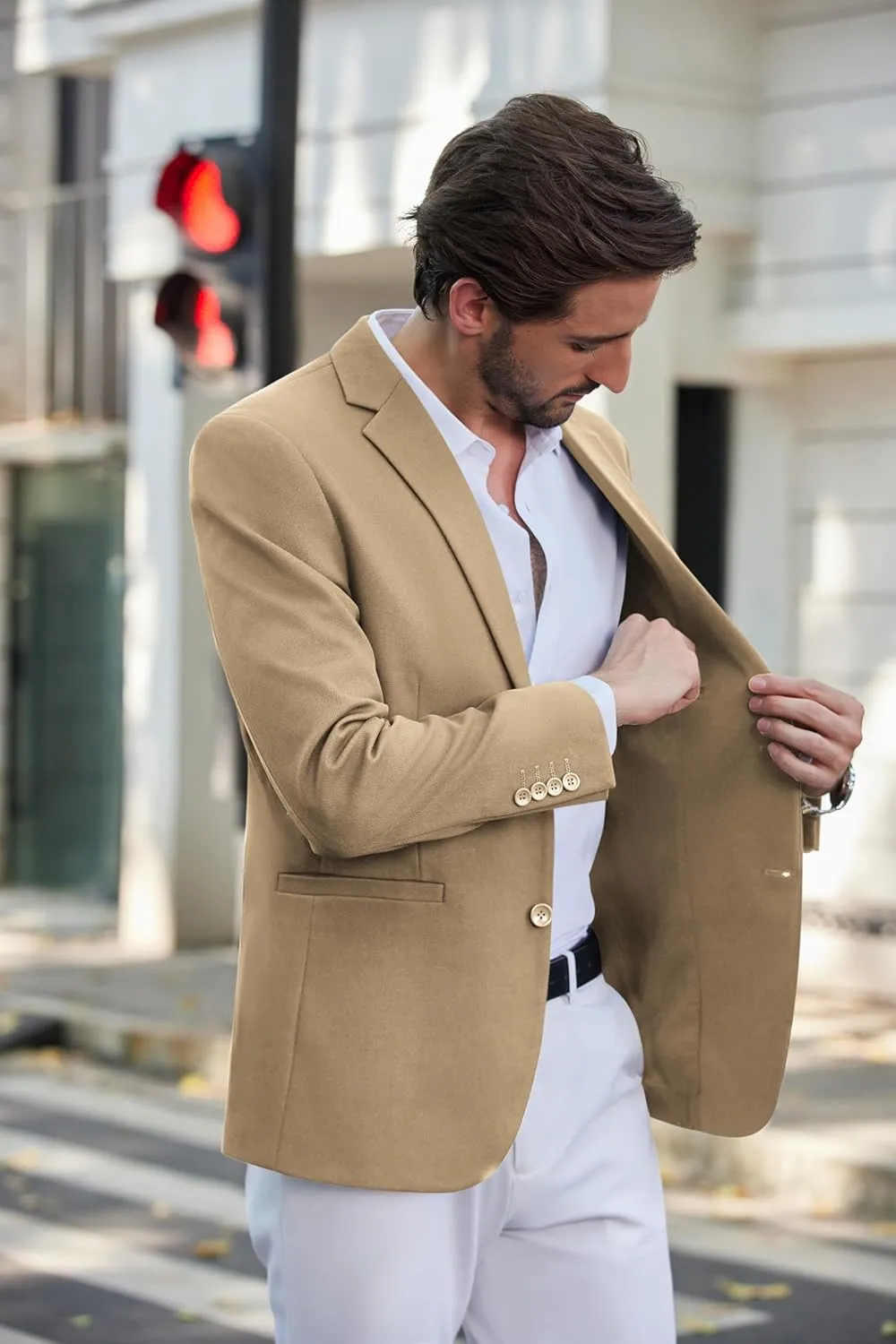COOFANDY Men's Casual Blazer Slim Fit Sport Coats Two Button Knit Textured Suit Jacket