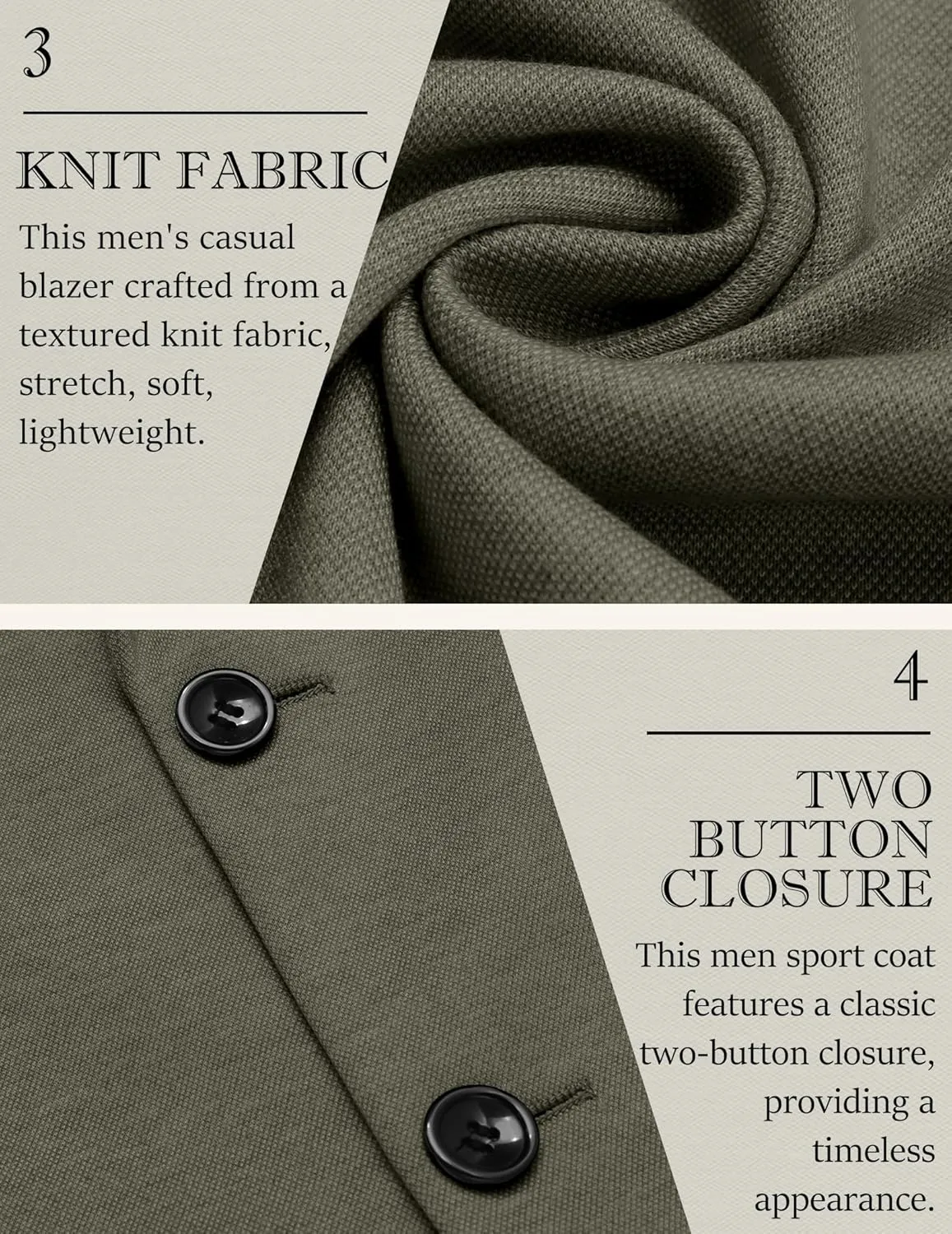 COOFANDY Men's Casual Knit Blazer Slim Fit Sport Coat Stretch Two Button Suit Jacket