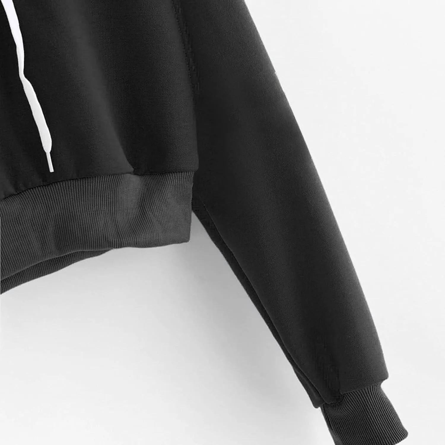 cooki Cropped Hoodies for Teen Girls Hoodies for Women Long Sleeve Solid Sweatshirts with Pockets Casual Crop Pullover Hoodie