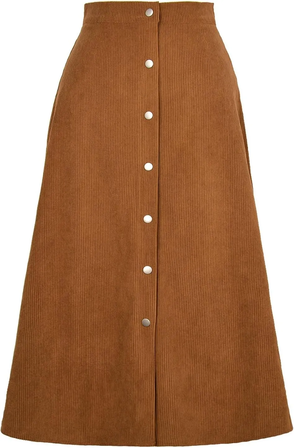 Corduroy Skirt Women High Waisted Suede Skirts Button Down A Line Midi Skirt Fall Winter Business Casual Long Skirts