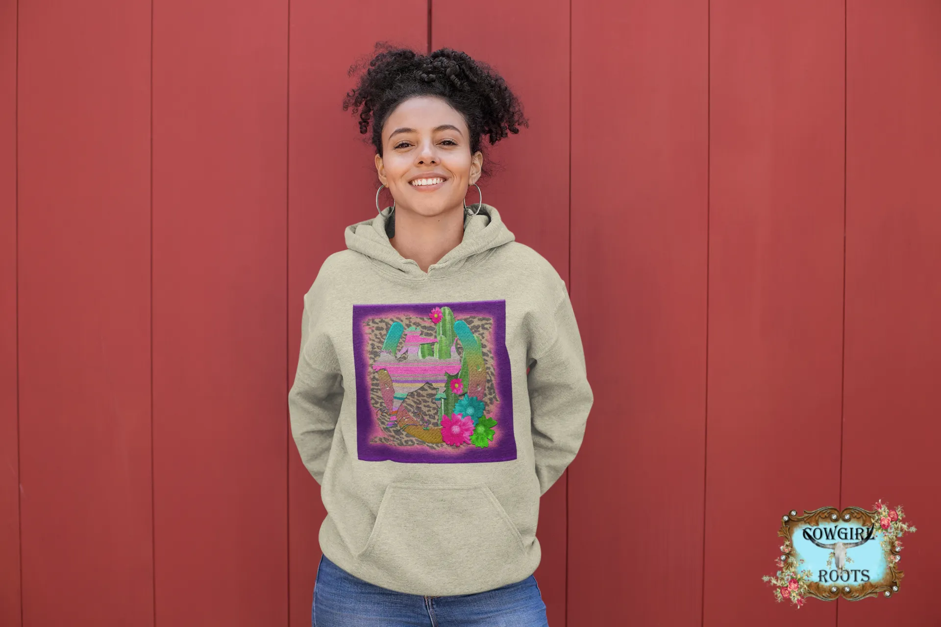 Cowgirl Roots™ Desert Bronc Dreams, Pull Over Front Pocket Hoodies