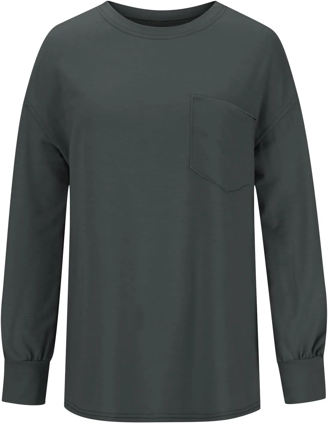 Crew Neck Sweatshirts Women Casual Loose Long Sleeve Tops 2024 Fall Fashion Teacher Shirts Pullover Preppy Clothes