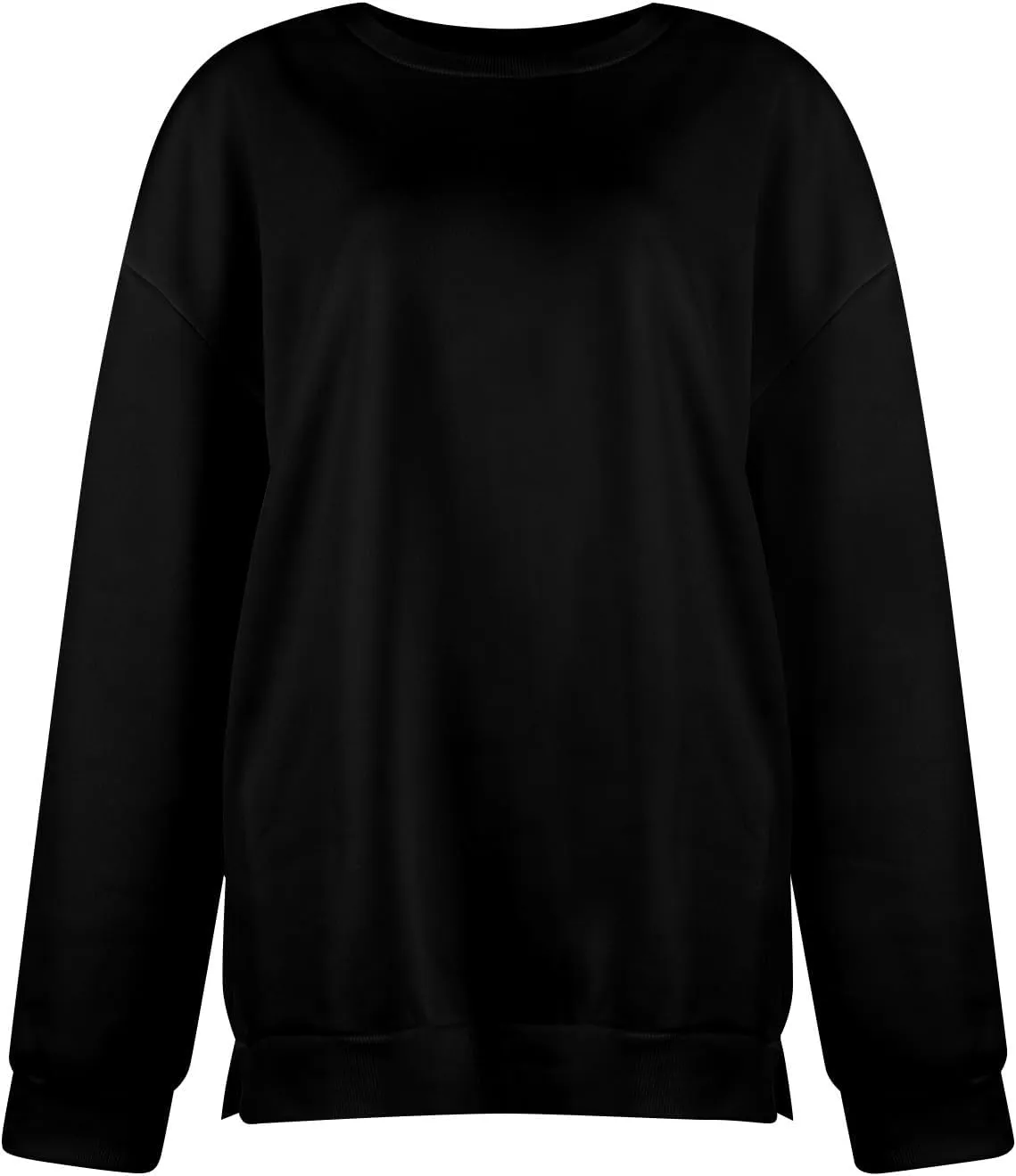 Crewneck Sweatshirts Women Fleece Sweatshirt No Hood Long Sleeve Shirt Hoodies Pullover Casual Loose Fitting Tops