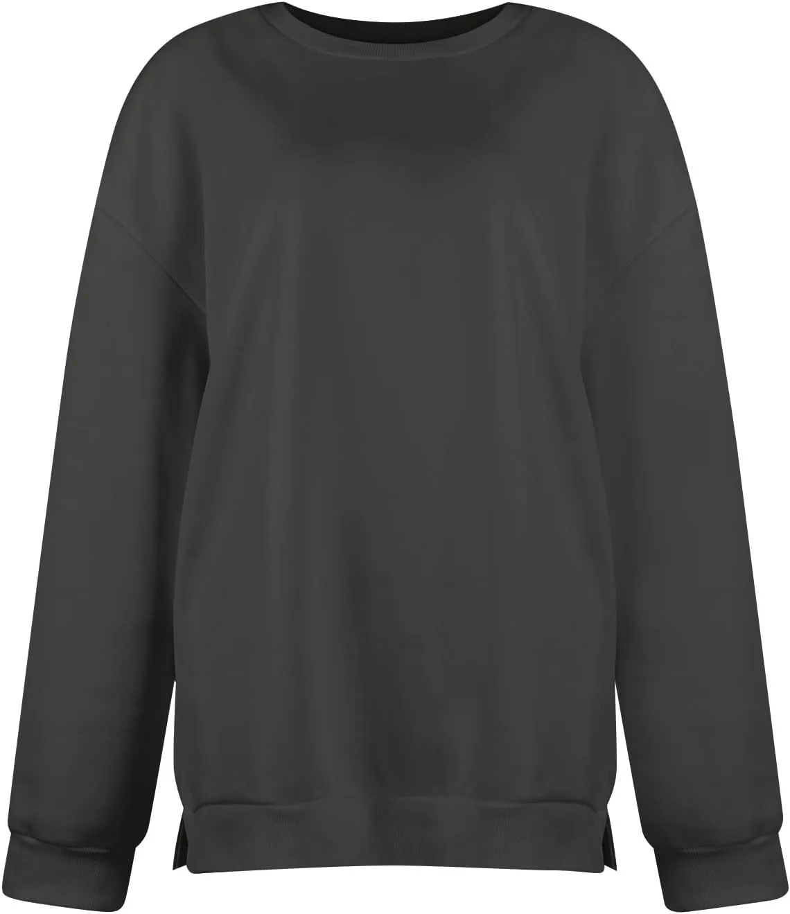Crewneck Sweatshirts Women Fleece Sweatshirt No Hood Long Sleeve Shirt Hoodies Pullover Casual Loose Fitting Tops