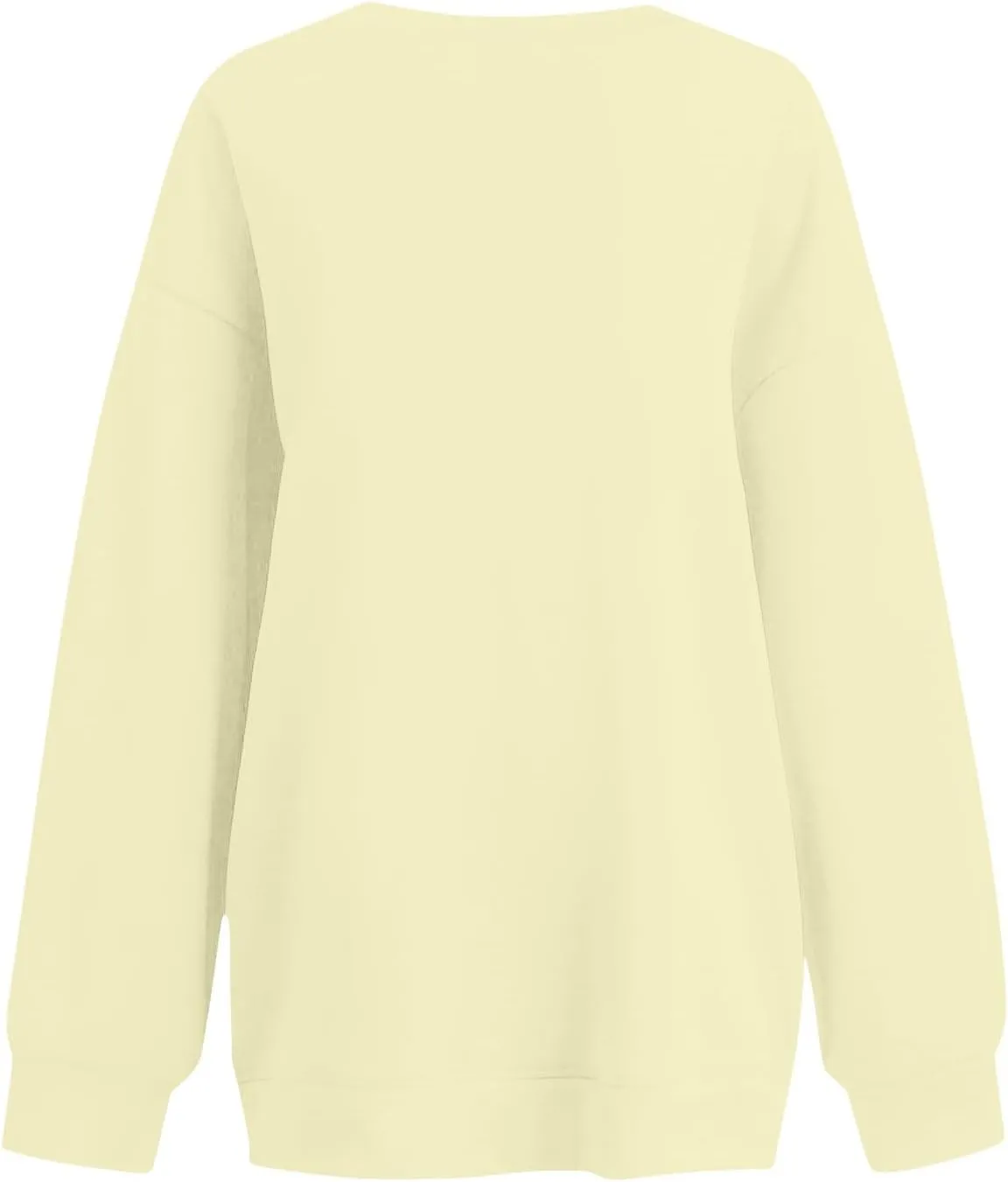 Crewneck Sweatshirts Women Trendy Drop Shoulder Cute Oversized Sweatshirt Comfy Long Sleeve Fleece Pullover Sweater