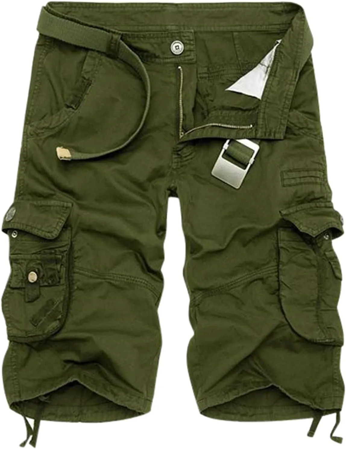 CRNTCEM Men Casual Cargo Shorts Combat Twill Work Chino Knee Length Short Summer Training Tactica Military Shorts with Pocket