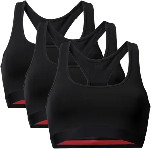 DANISH ENDURANCE Bralettes for Women, Organic Cotton Underwear, Seamless Bra, Wireless Bras, Racer Back, 3 or 5 Pack