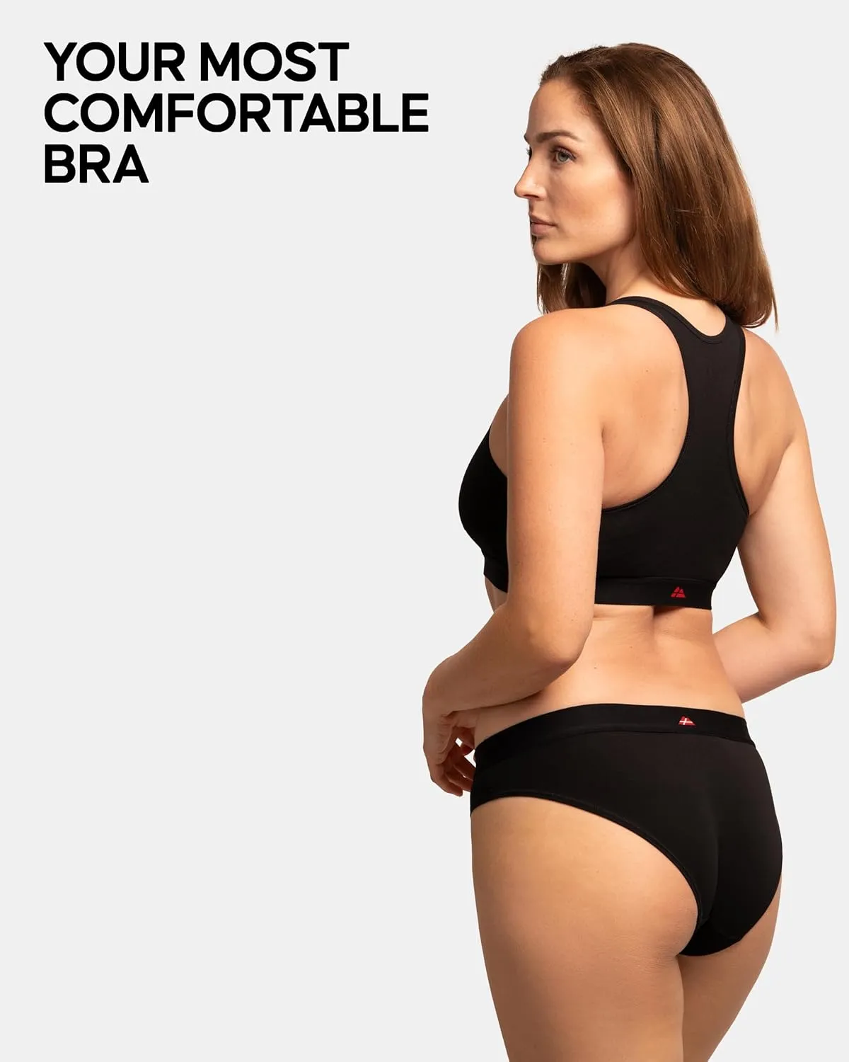 DANISH ENDURANCE Bralettes for Women, Organic Cotton Underwear, Seamless Bra, Wireless Bras, Racer Back, 3 or 5 Pack
