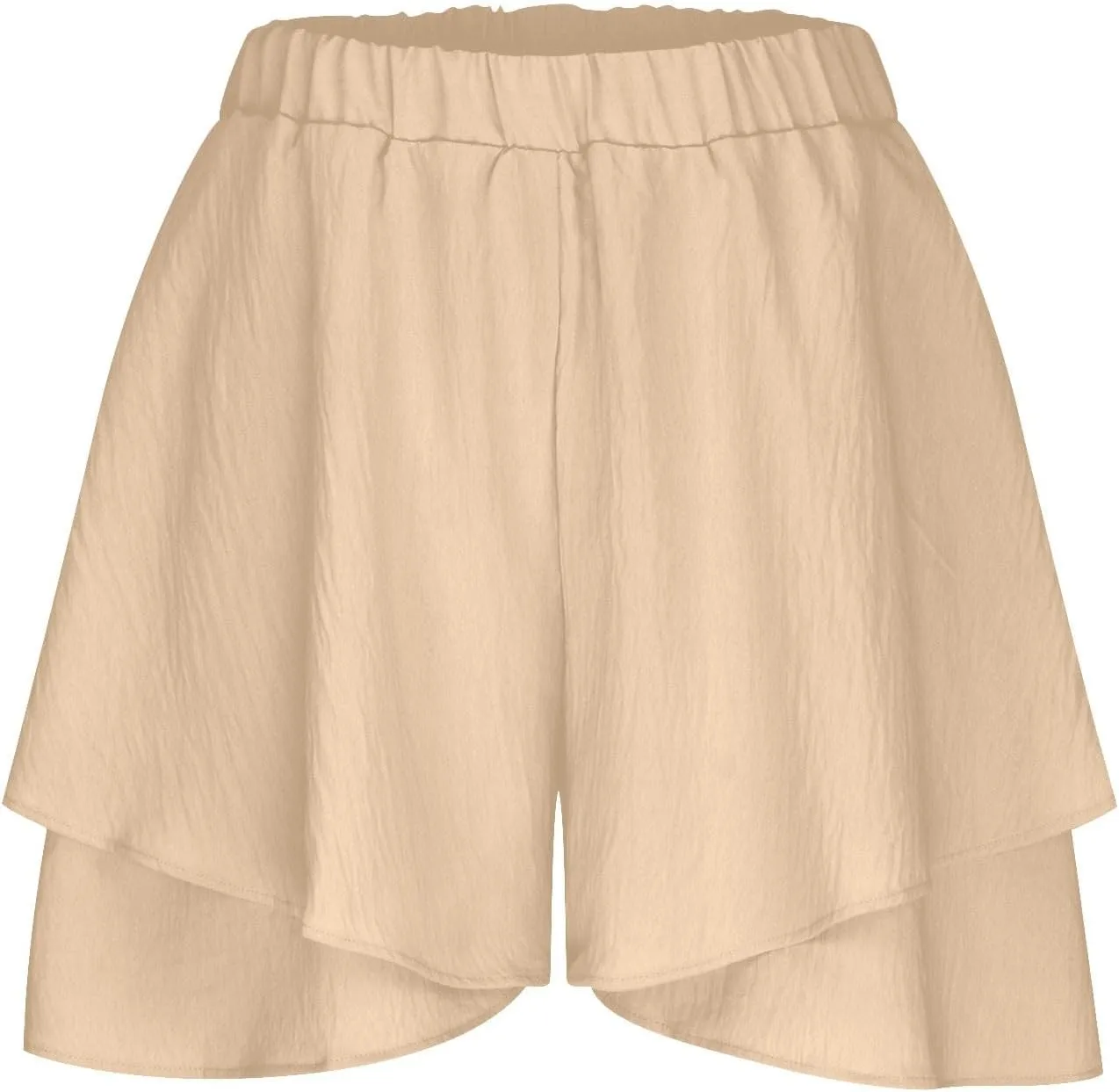 DDAPJ pyju Womens Summer Casual Shorts Double Ruffle Golf Skirts Elastic High Waist Wide Leg Flowy Shorts Beach Skorts