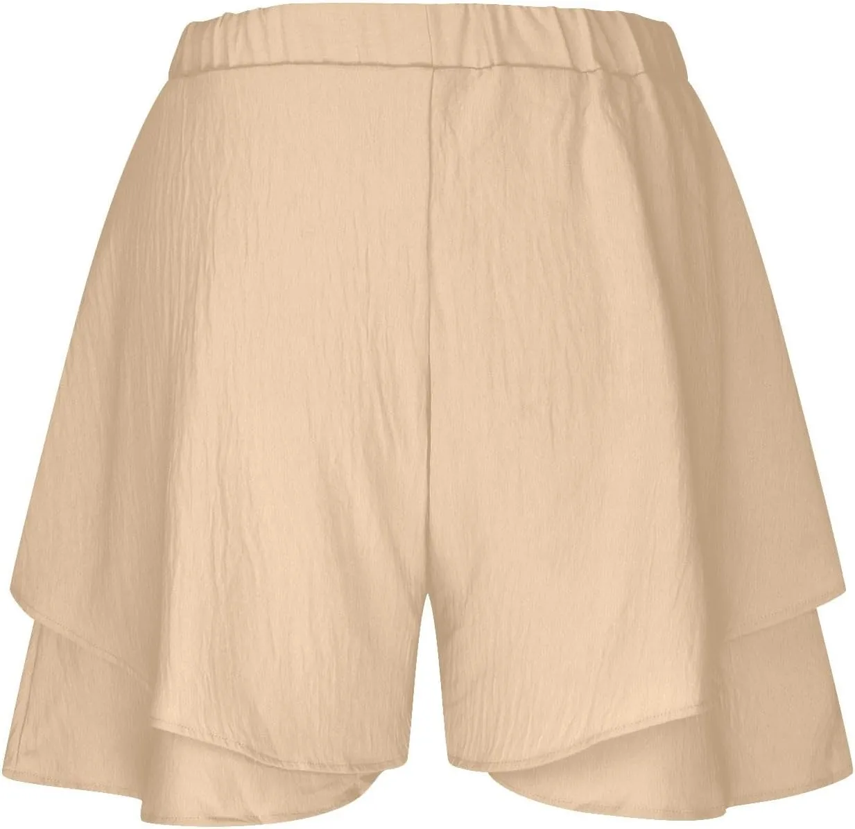 DDAPJ pyju Womens Summer Casual Shorts Double Ruffle Golf Skirts Elastic High Waist Wide Leg Flowy Shorts Beach Skorts