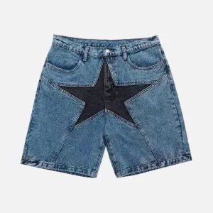 Denim Shorts for Women Summer Streetwear Retro Casual Shorts Mens Y2K Hip Hop Pants Grunge High Waisted Men's Jeans