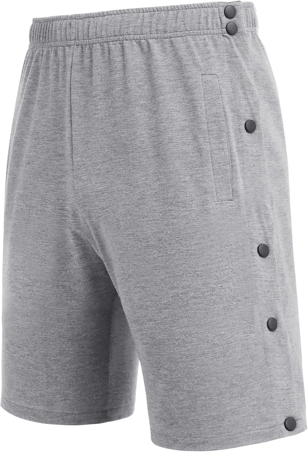 Deyeek Mens Tear Away Shorts Post Surgery Recovery Side Snap Shorts Color Block Cotton Break Away Pants with Pockets