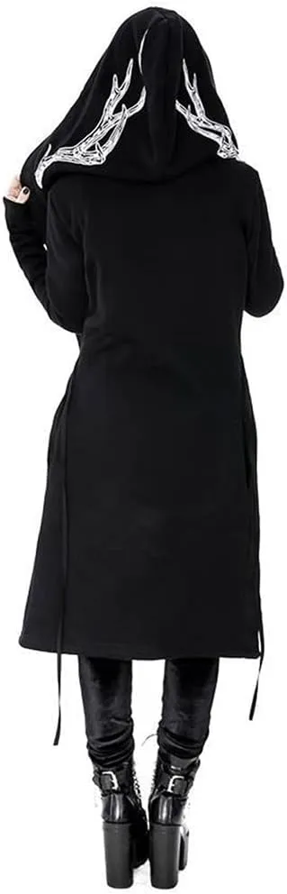 diffstyle Women Moon Gothic Witchcraft Punk Vintage Casual Long Hoodies Top Sweatshirt