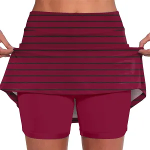 Elastic Yoga Skirt for Women Waist Culottes Short Skirts Skinny Pants Mid Waist Tennis Skirts Skorts for Women with
