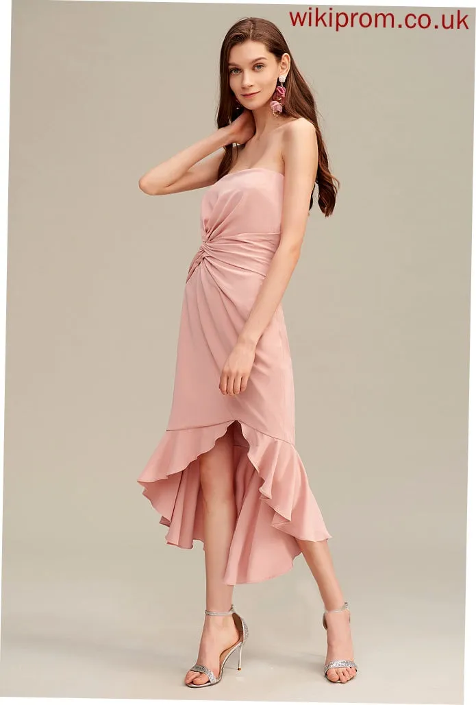 Elegant Dresses Club Dresses Cotton Sweetheart Frederica Sleeveless Blends Asymmetrical