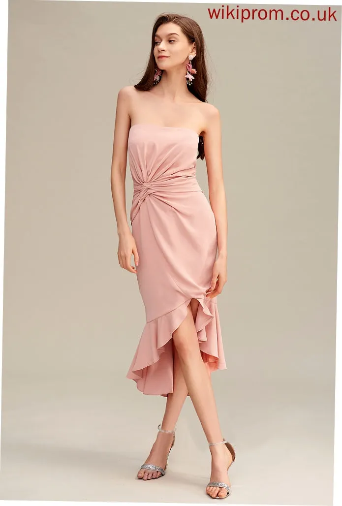 Elegant Dresses Club Dresses Cotton Sweetheart Frederica Sleeveless Blends Asymmetrical