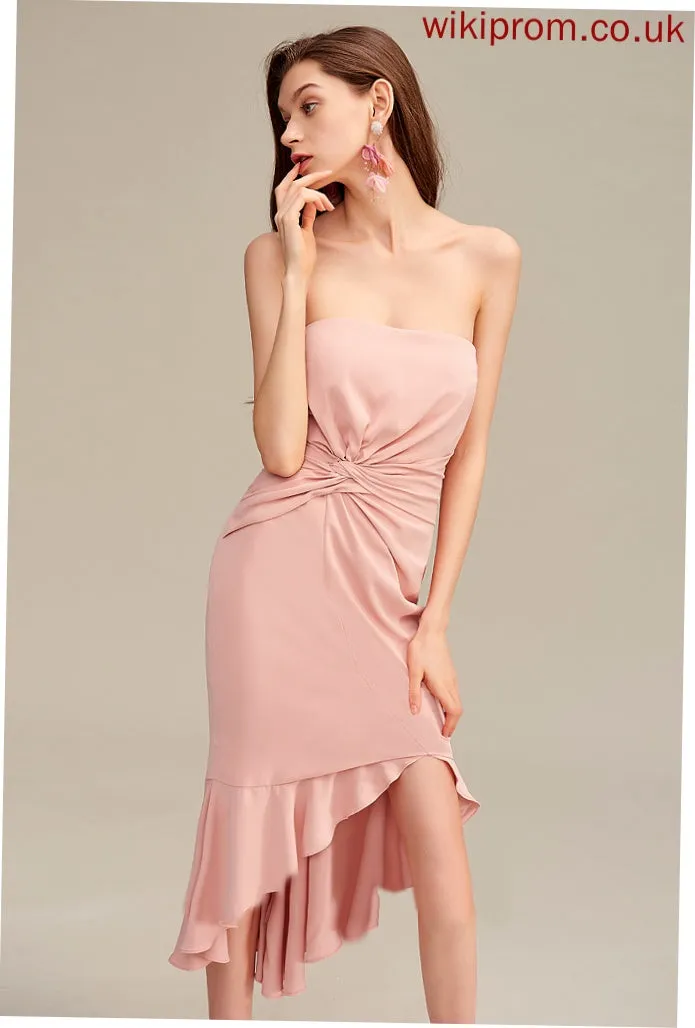Elegant Dresses Club Dresses Cotton Sweetheart Frederica Sleeveless Blends Asymmetrical