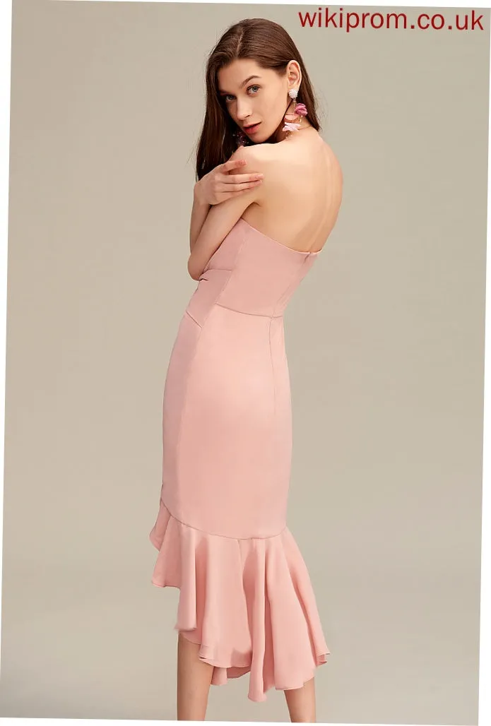 Elegant Dresses Club Dresses Cotton Sweetheart Frederica Sleeveless Blends Asymmetrical