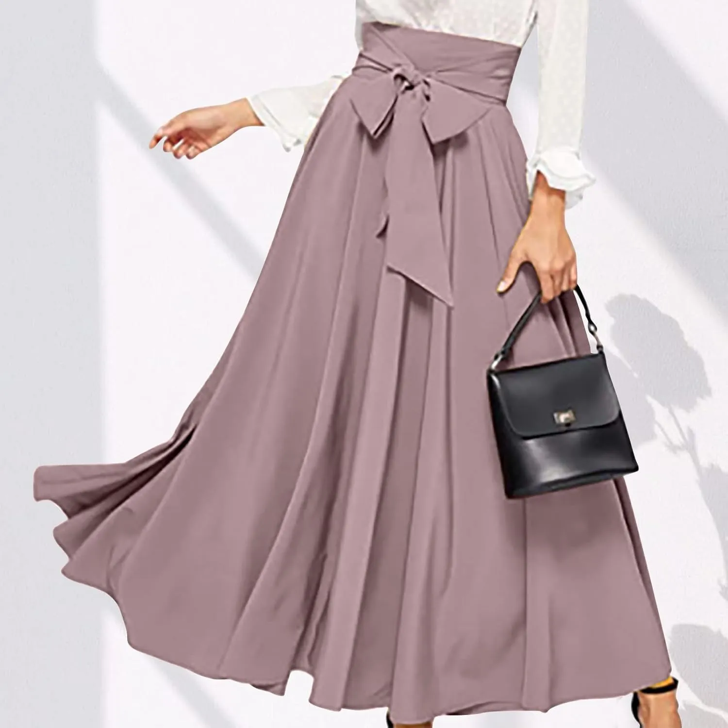 Elegant High Waisted Skirts for Women Plus Size Stretchy Business Work Maxi Skirt A Line Office Dress